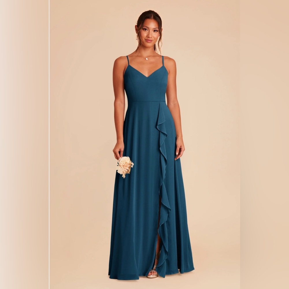 Birdy Grey Teal Maxi Dress with Ruffle Detail